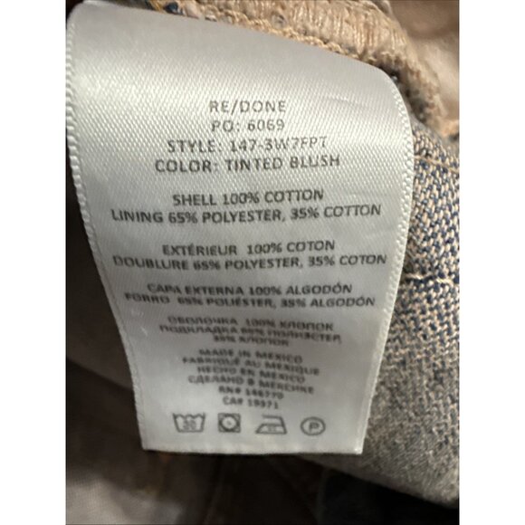 RE/DONE Flare Jeans Womens Size 27 Tinted Blush 147-3W7FPT 100% Cotton - Picture 3 of 11